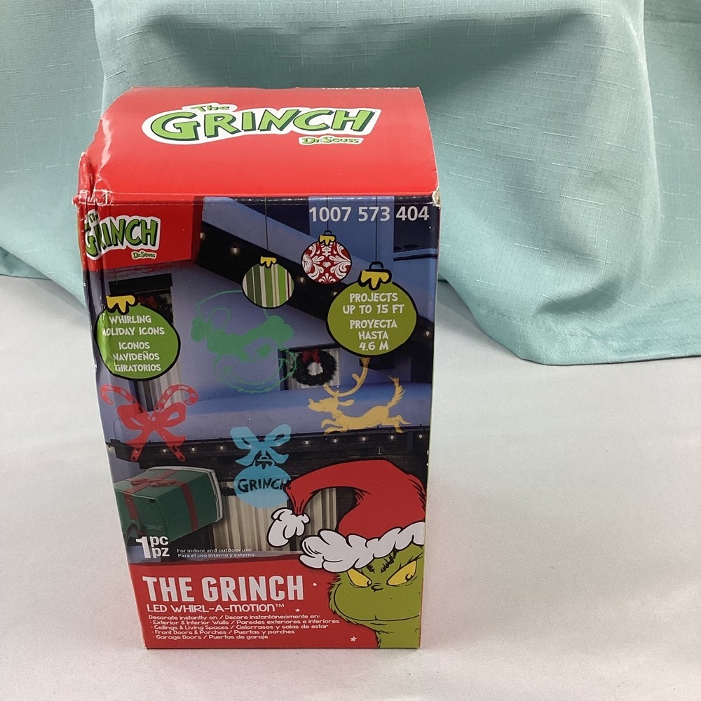 Dr. Seuss The Grinch LED Whirl-A-Motion Projector Gemmy X-mas Light Show 881315